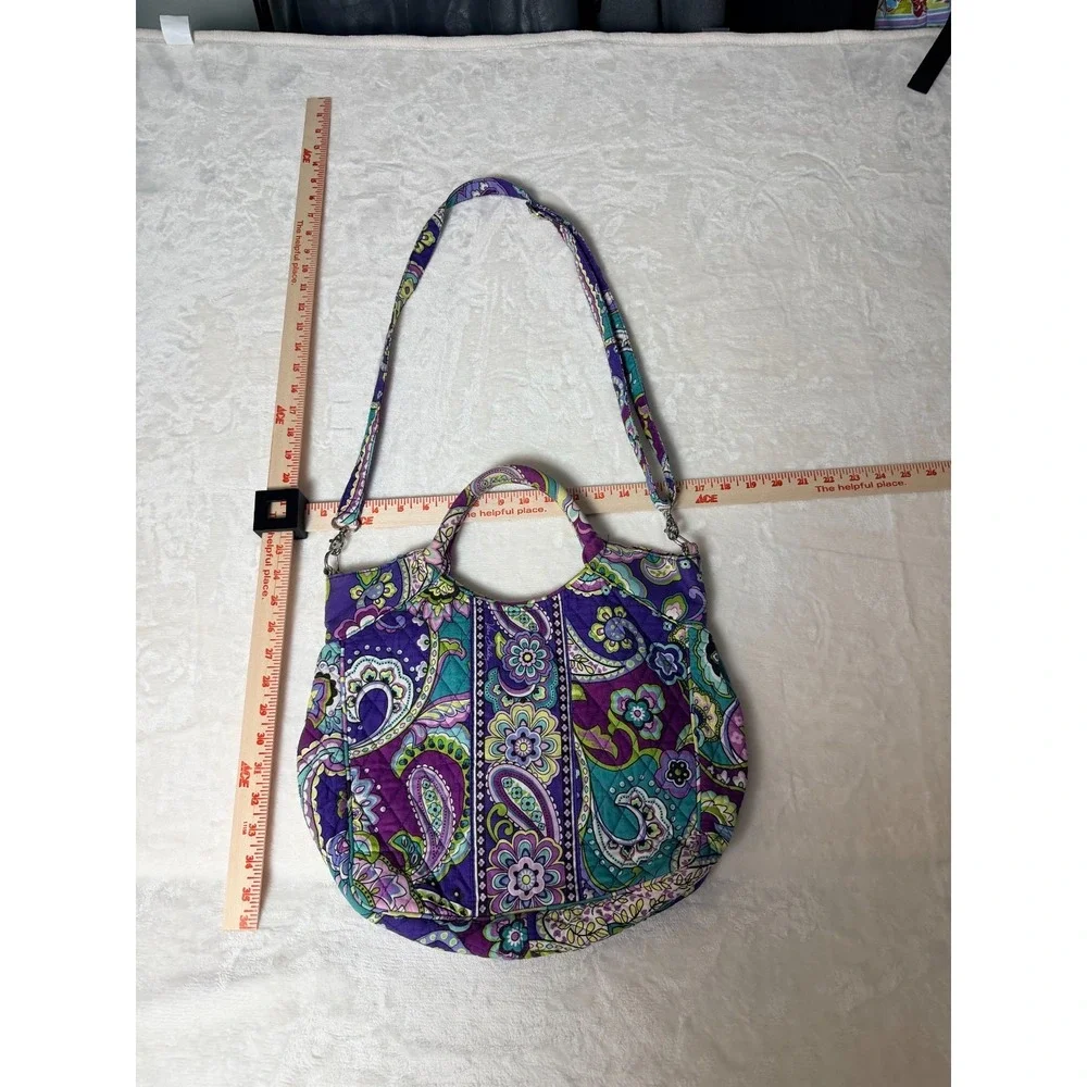 Vera Bradley‎ Purple Paisley Quilted Convertible Shoulder Crossbody Bag